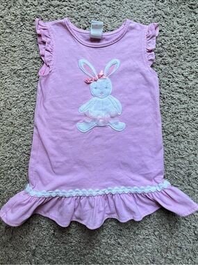 The Bailey Boys Pink Baby Dress with White Bunny Applique